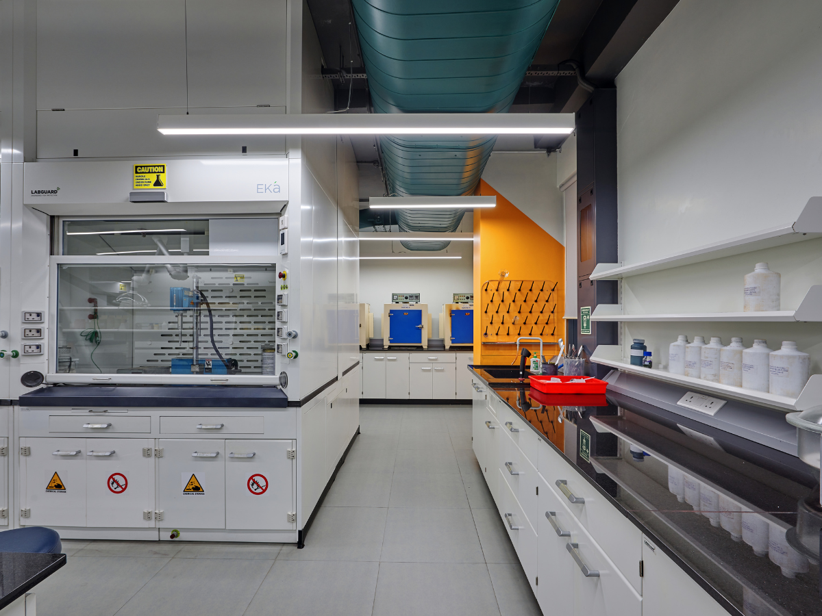 Specialty Chemical Company, Juinagar, Navi Mumbai - Lab Furniture, Fume Hood, Pegboard - Turnkey Lab Design and Construction by SbyD