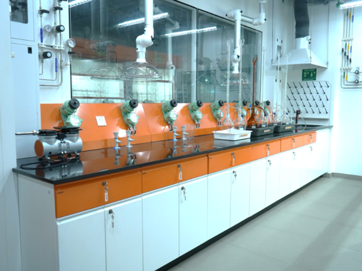 Specialty Chemical Company, Kutch, Gujarat - Lab furniture, spot extractor - Turnkey Lab Design and Construction by SbyD